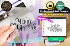 Vintage Merry Christmas | Door Sign | Farmhouse SVG Product Image 3