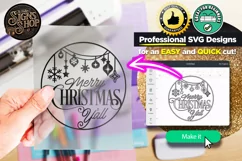 Merry Christmas Y'all | Door Sign | Farmhouse SVG Product Image 2