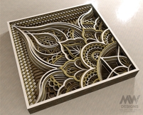 Mandala SVG file designed for Cricut users to create stunning 3D panel art