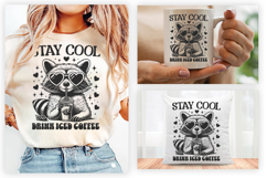 Raccoon Shirt SVG, Coffee Lover Shirt, Iced Coffee SVG, Funny Raccoon Design, Summer Coffee Shirt, Cute Animal Shirt, Raccoon T-shirt SVG, Coffee Drink Shirt, Animal Lover T-shirt, DIY Coffee Shirt, Cricut Shirt Design, Coffee Lover SVG, T-shirt Design   