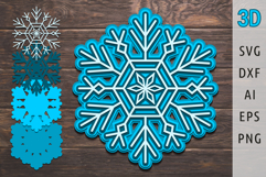 3d snowflake svg Christmas ornament svg layered papercut Product Image 1