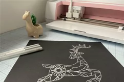 Christmas Mandala Reindeer SVG, Single Line SVG for drawing Product Image 2