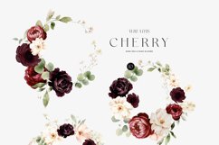 Burgundy Watercolor Wreaths Collection, Autumn Clipart Product Image 3