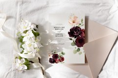 Burgundy Watercolor Bouquets Collection, Autumn Clipart Product Image 5