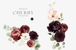 Burgundy Watercolor Bouquets Collection, Autumn Clipart Product Image 3