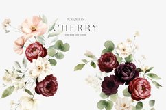 Burgundy Watercolor Bouquets Collection, Autumn Clipart Product Image 4