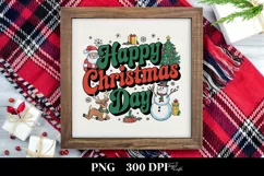 Retro Happy Christmas Day Png Product Image 3
