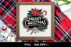 Merry Christmas Poinsettia PNG Product Image 3