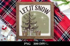 Retro Let It Snow Clipart PNG Product Image 3