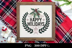 Happy Holidays Christmas Crest Png Product Image 1