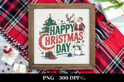 Retro Happy Christmas Day Png Product Image 3