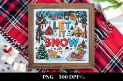 Retro Let It Snow Christmas Png Product Image 3