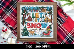 Retro Let It Snow Christmas Png Product Image 3