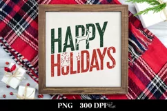 Retro Happy Holidays Reindeer Png Product Image 3