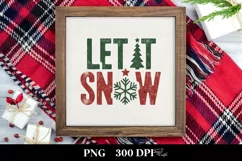 Retro Let It Snow Clipart PNG Product Image 3