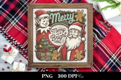Retro Merry and Bright Chrismas Png Product Image 3