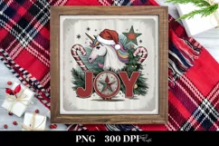 Retro Joy Unicorn Santa Hat Png Product Image 3