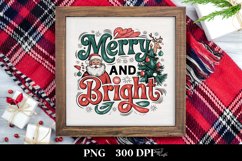 Retro Merry and Bright Christmas Png Product Image 1