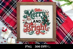 Retro Merry and Bright Christmas Png Product Image 1