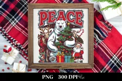 Peace Polar Bear Christmas Clipart Png Product Image 3