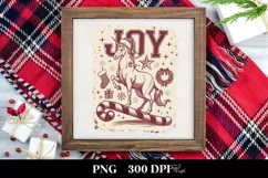 Retro Joy Unicorn Santa Hat Png Product Image 1