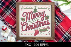 Merry Christmas Retro Illustration PNG Sublimation Product Image 3