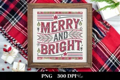 Retro Merry and Bright Christmas Png Product Image 3