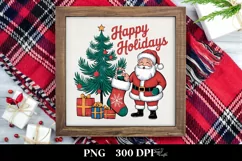 Retro Happy Holidays Christmas Png Product Image 3