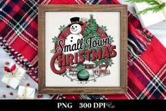 Retro Small Town Christmas Snow Man Png Product Image 3