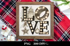 Retro Love Christmas Lights Png Product Image 3