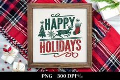 Retro Happy Holidays Reindeer Png Product Image 1