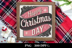 Retro Happy Christmas Day Christmas Png Product Image 3
