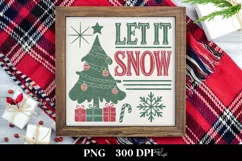 Retro Let It Snow Clipart PNG Product Image 1