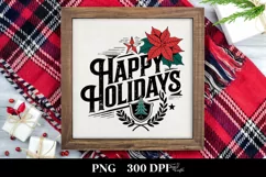 Retro Happy Holidays Clipart PNG Product Image 3