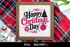 Retro Happy Christmas Day Christmas Png Product Image 3