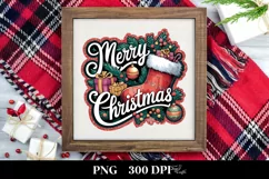 Merry Christmas Watercolor Stocking Png Product Image 3