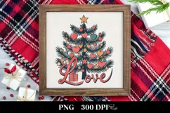 Love Christmas Retro Design PNG Product Image 1