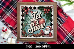Let It Snow Retro Christmas Png Product Image 1