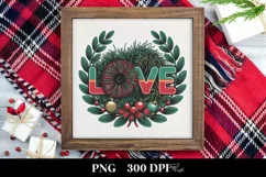 Love Tinsel Christmas Design PNG Product Image 1