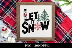Retro Let It Snow Clipart PNG Product Image 1