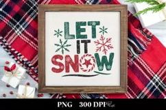 Retro Let It Snow Christmas PNG Product Image 3