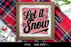Retro Let It Snow Christmas Png Product Image 1