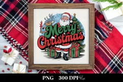 Retro Merry Christmas Clipart PNG Product Image 3