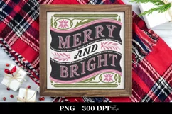 Retro Merry and Bright Christmas Png Product Image 3