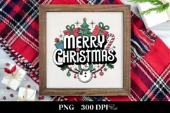 Merry Christmas Retro Illustration PNG Sublimation Product Image 3
