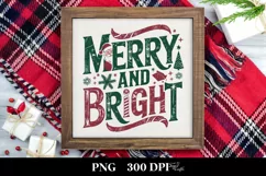 Retro Merry and Bright Christmas Png Product Image 3
