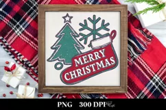 Retro Merry Christmas Clipart PNG Product Image 3