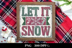 Retro Let It Snow Christmas Png Product Image 1