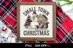 Retro Small Town Christmas Snow Man Png Product Image 1