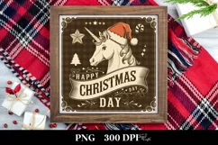 Retro Christmas Unicorn Png Product Image 3